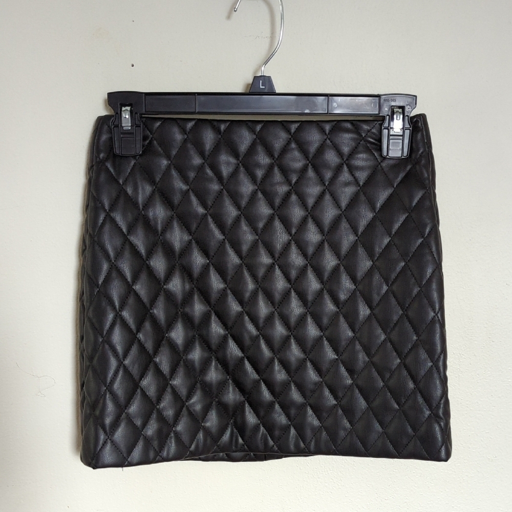 New with Tags Blank NYC Faux Leather Quilted Black Mini Skirt Girls Size 12